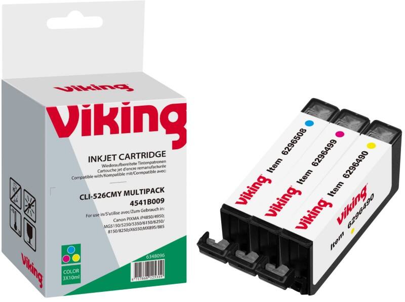 Viking CLI-526 compatibele Canon inktcartridge cyaan, magenta, geel multipak 3 stuks