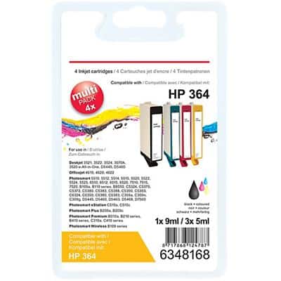 Office Depot Compatibel HP 364 Inktcartridge SD534EE Zwart, cyaan, magenta, geel Multipack 4 Stuks