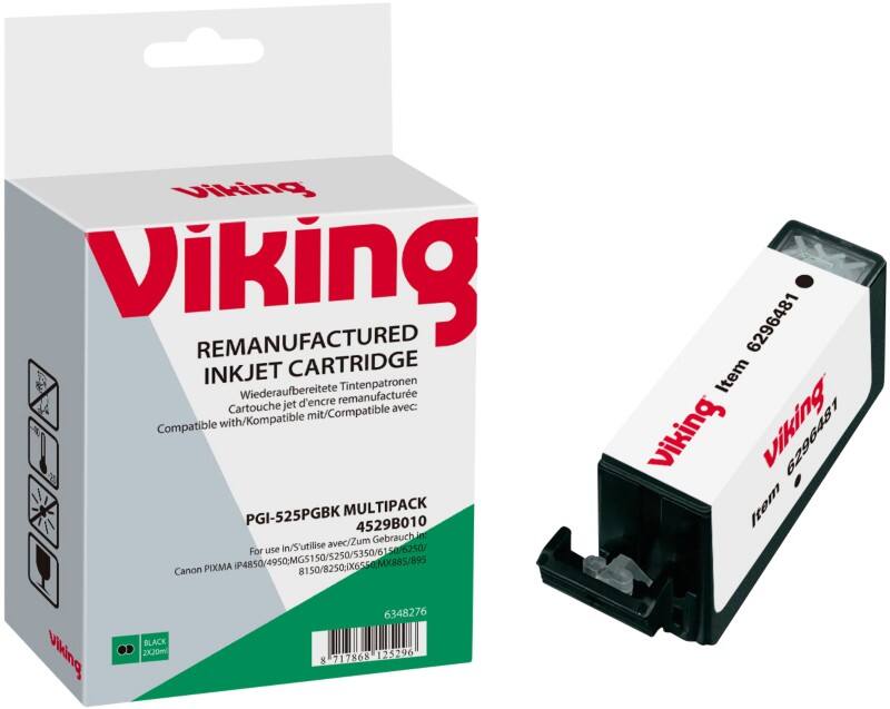 Viking PGI-525PGBK compatibele Canon inktcartridge zwart duopak 2 stuks