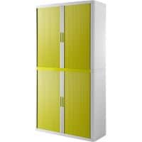 Paperflow Roldeurkast Metaal, PP (Polypropeen), PS (Polystyreen) 4 Planken Afsluitbaar 1.100 x 415 x 2.040 mm Groen, wit