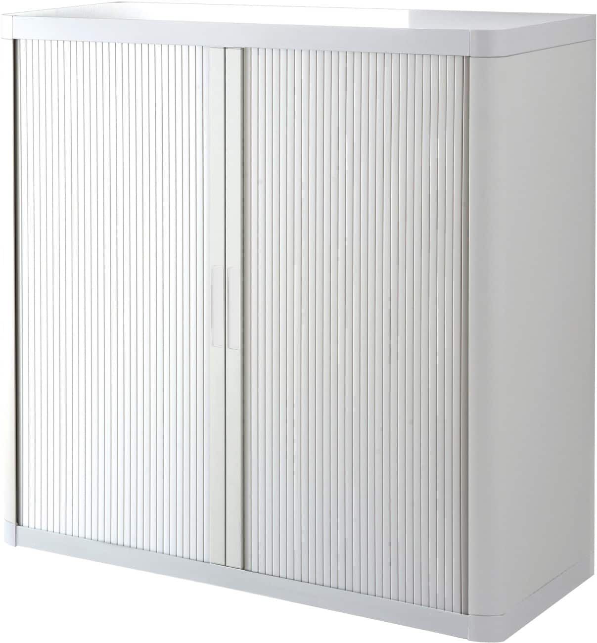 Paperflow Roldeurkast PS (Polystyreen), Staal 2 Planken Afsluitbaar 1,100 x 415 x 1,040 mm Wit