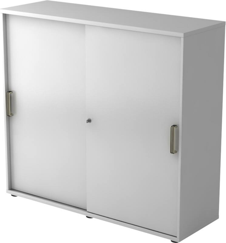 Hammerbacher Schuifdeurkast 2 Planken Afsluitbaar 1.200 x 400 x 1.100 mm Grijs