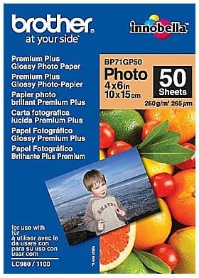 Brother Inkjet Fotopapier Glanzend A6 260 g/m² Wit