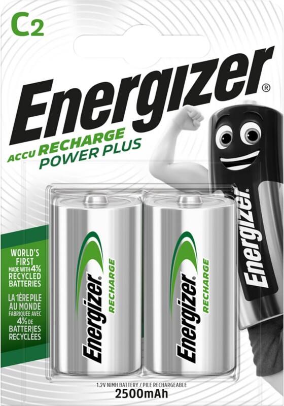 Energizer Batterij Power Plus C 2500 mAh Nikkel-metaalhydride (NiMH) 1.2 V 2 Stuks