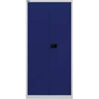 Bisley Draaideurkast Metaal 4 Planken Afsluitbaar 914 x 400 x 1.950 mm Lichtgrijs, oxfordblauw