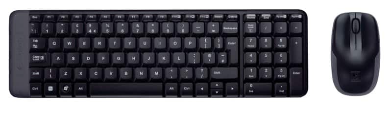 Logitech Toetsenbord en muis Draadloos QWERTY (US) International Zwart MK220