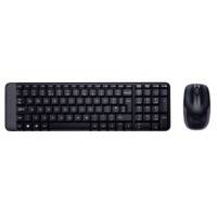 Logitech Toetsenbord en muis Draadloos QWERTY (US) International Zwart MK220