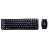 Logitech Toetsenbord en muis Draadloos QWERTY (US) International Zwart MK220