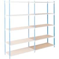 ARNO SPACE Werkplaats Vervolgelement 5 Planken Gelakt staal 1.000 x 400 x 2.000 mm Blauw, lichtgrijs