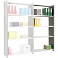 ARNO SPACE Epsilon voor kantoor Vervolgelement 5 Planken Gelakt staal 1.250 x 600 x 2.000 mm Grijs