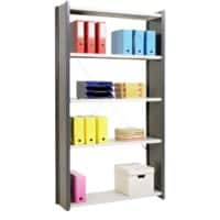 ARNO SPACE Epsilon voor kantoor Basiselement 5 Planken Gelakt staal 1.250 x 300 x 2.000 mm Lichtgrijs