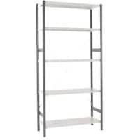 ARNO SPACE Epsilon kantoor Basiselement 5 Planken Gelakt staal 1.250 x 600 x 2.000 mm Lichtgrijs