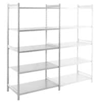 ARNO SPACE Epsilon voor kantoor Basiselement 5 Planken Gelakt staal 1.000 x 500 x 2.000 mm Lichtgrijs