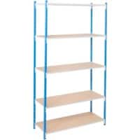 ARNO SPACE Werkplaats Basiselement 5 Planken Staal 1.000 x 600 x 2.000 mm Blauw, lichtgrijs