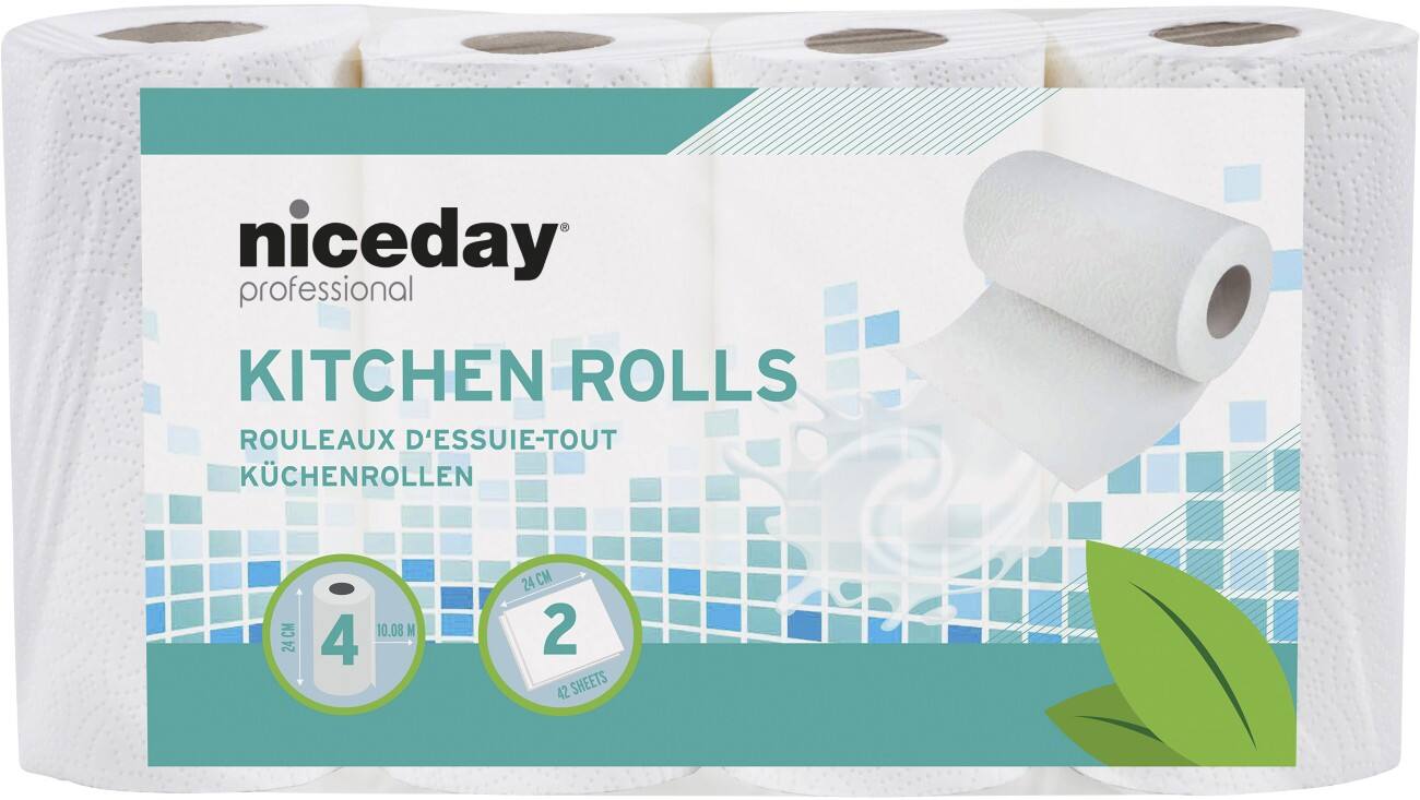 Niceday Professional Keukenrol Standard 2-laags 4 Stuks à 42 Vellen