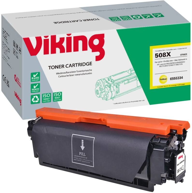 Viking 508X Compatibel HP Tonercartridge CF362X Geel