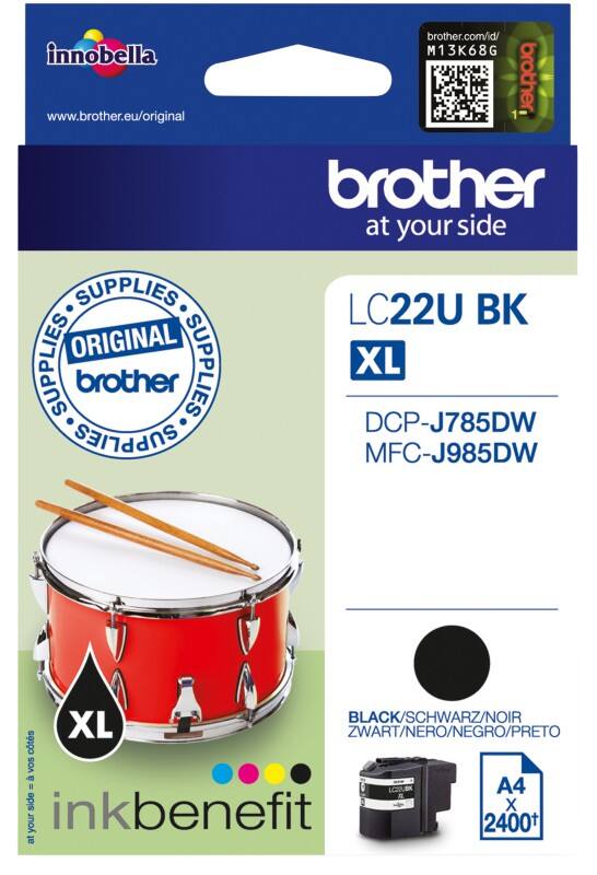 Brother LC22UBK Origineel Tonercartridge Zwart
