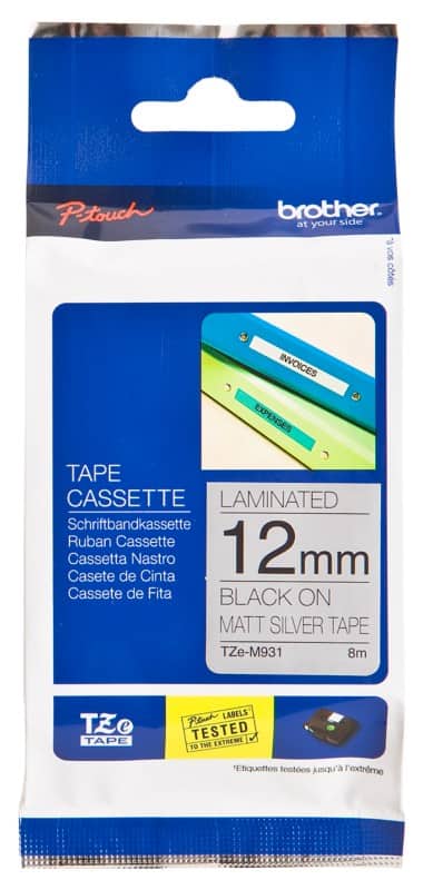 Brother TZe-M931 Authentiek Etiketteertape Zelfklevend Zwart op zilver 12 mm x 8m