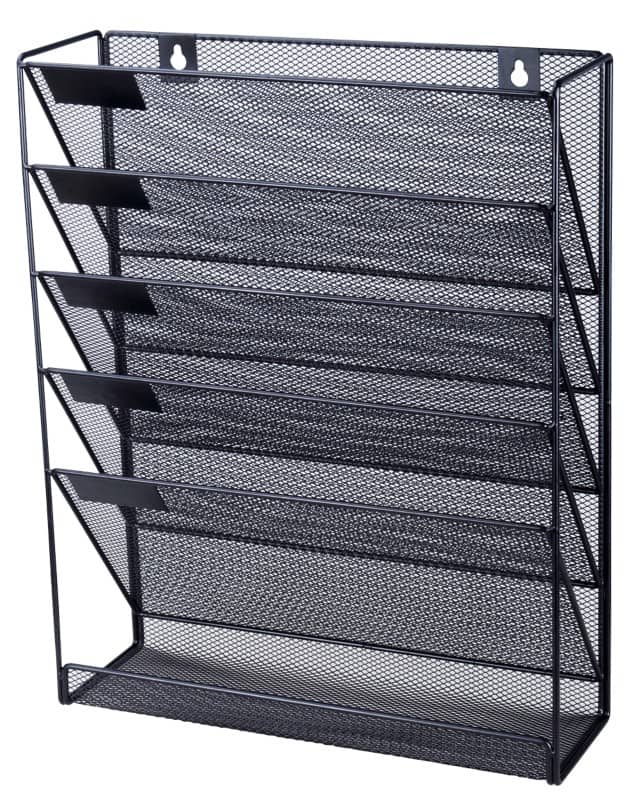 Viking Folderhouder A4 Wandmontage 32,5 (B) x 10,5 (D) x 40,5 (H) cm Zwart