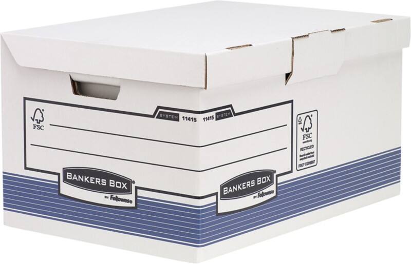 Bankers Box System Karton Archiefdoos Blauw 39 x 56 x 31 cm 10 Stuks
