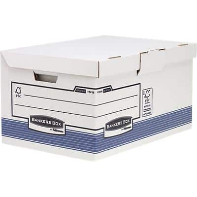 Bankers Box System Archiefdozen A4 Wit, blauw 39 x 56 x 29,3 cm 10 Stuks