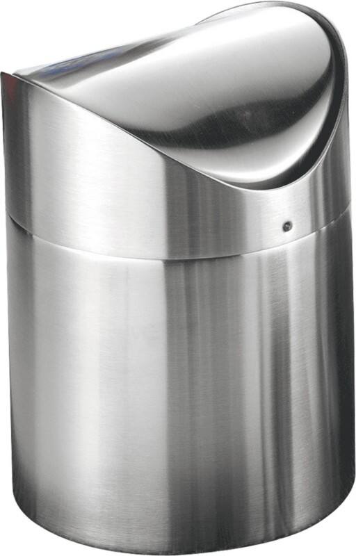 Esmeyer Prullenbak met tuimeldeksel RVS (Roestvrij staal) Zilver 17 cm