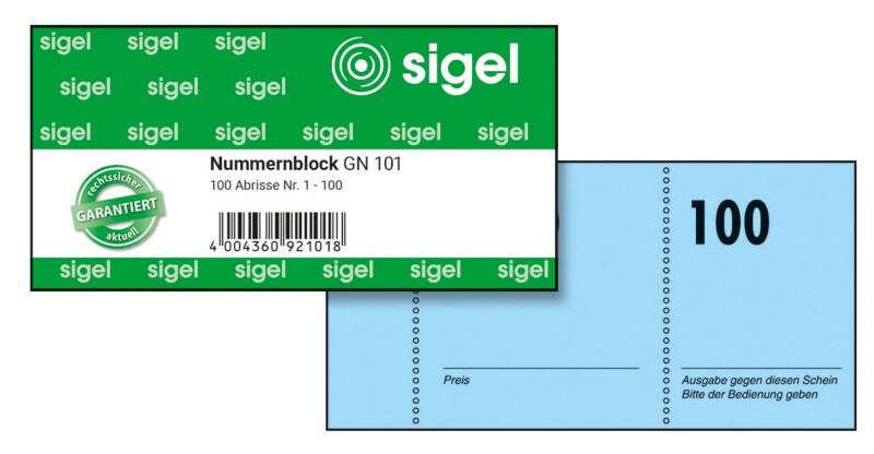 Sigel GN101 Garderobebon 10,5 x 5 cm 65 g/m² 100 Vellen