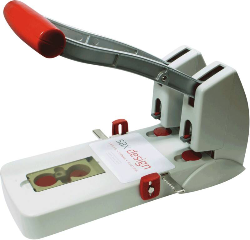 SAX Design 2 Gaten Perforator Kunststof, metaal 150 Vellen 908 Grijs, rood