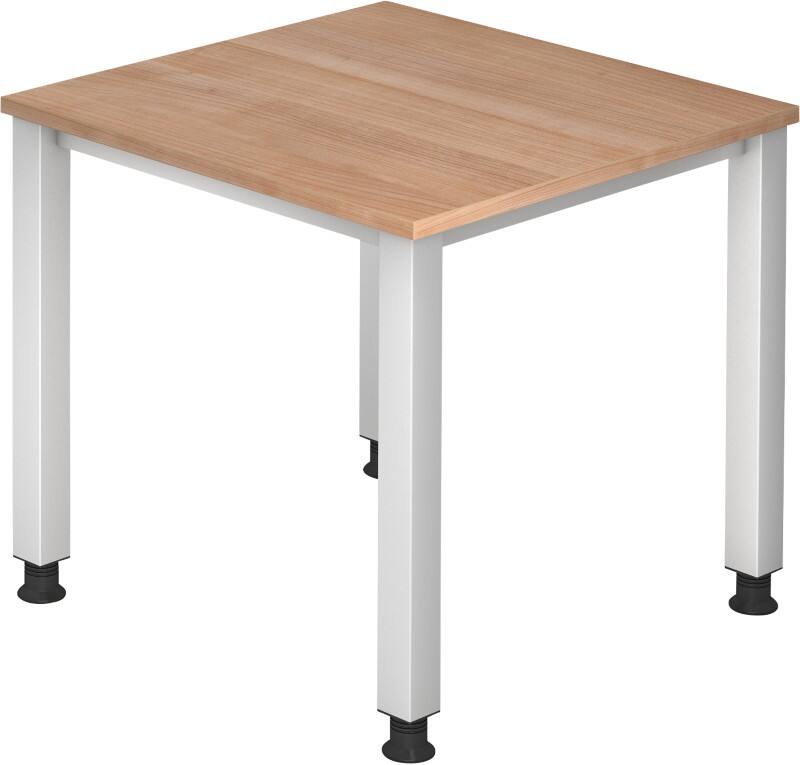 Hammerbacher Q Series VQS Hoogteverstelbaar Bureau Rechthoekig Walnoot 4 metalen poten 800 (B) x 800 (D) x 810 (H) mm Spaanplaat, Staal