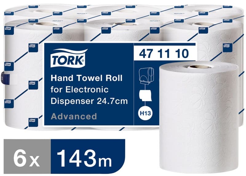 Tork Advanced  Handdoeken H13 Rol Wit 2-laags K90225 6 Rollen à 100 Vellen
