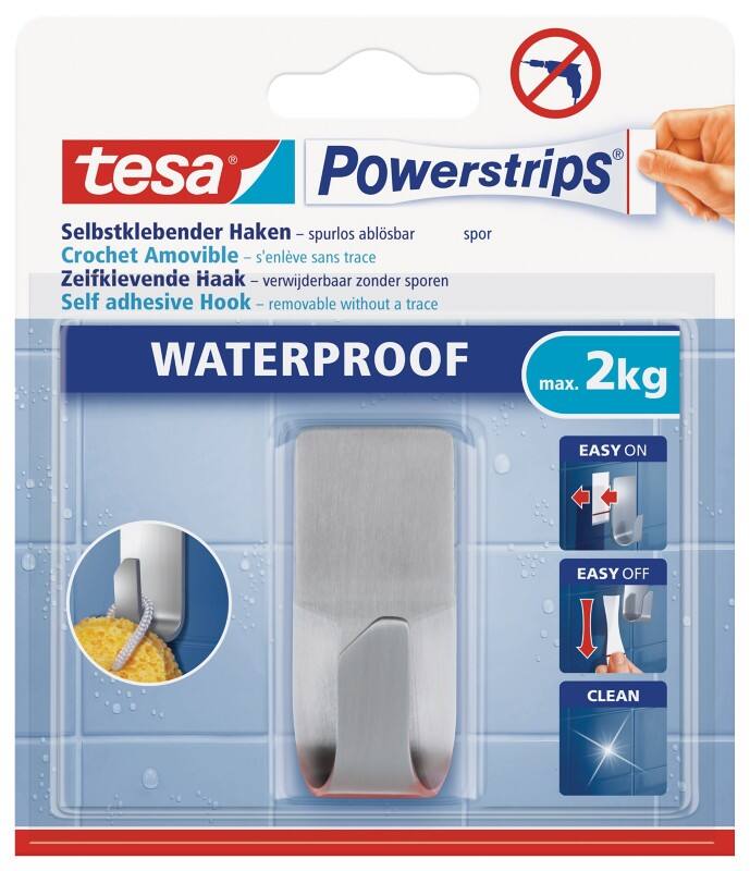 tesa Powerstrips Powerstrips Wandhaak 2000 g Zilver
