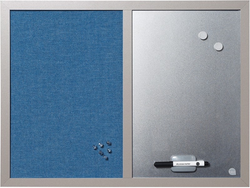 Bi-Office Essentials Combinatiebord Niet magnetisch Wandmontage 60 (B)x45 (H) cm Blauw, Zilver
