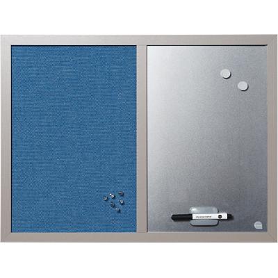 Bi-Office Essentials Combinatiebord Niet magnetisch Wandmontage 60 (B)x45 (H) cm Blauw, Zilver