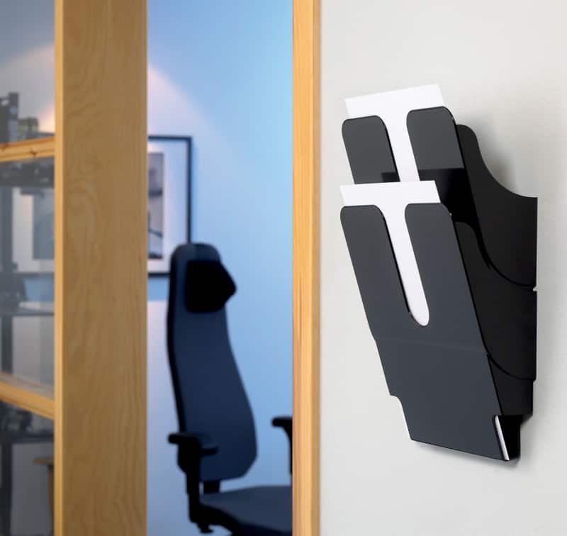 DURABLE Flexiplus A4 Folderhouder Wandmontage Zwart 1709008060 24,7 x 10 x 36 cm 2 Stuks