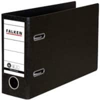 Falken Ordner A5 80 mm Zwart 2 ringen Karton, PP (Polypropeen) Liggend Gerecycled