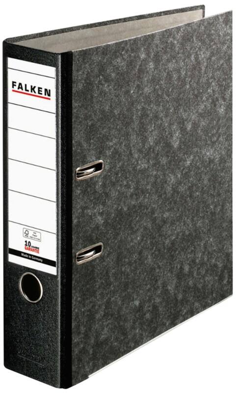 Falken Breed Ordner A4 80 mm Zwart 2 Ringen 11286523 Karton Wolkenmarmer