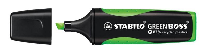 STABILO GREEN BOSS Tekstmarker Groen 83% Gerecycled Medium Beitelpunt 2 - 5 mm Navulbaar