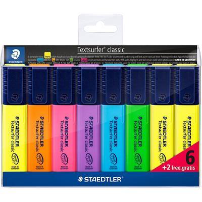 STAEDTLER Textsurfer classic 364 Tekstmarker Kleurenassortiment Medium Beitelpunt 1-5 mm Navulbaar 8 Stuks