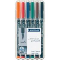STAEDTLER 313 WP6 OHP Marker S-punt Kleurenassortiment 6 Stuks