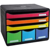 Exacompta Ladekastje PS (Polystyreen) Multikleur 6 Lades 27 x 35,5 x 27,1 cm  