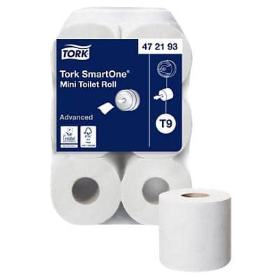 Tork Mini Smartone Toiletpapier T9 2-laags 472193 12 Rollen à 620 Vellen