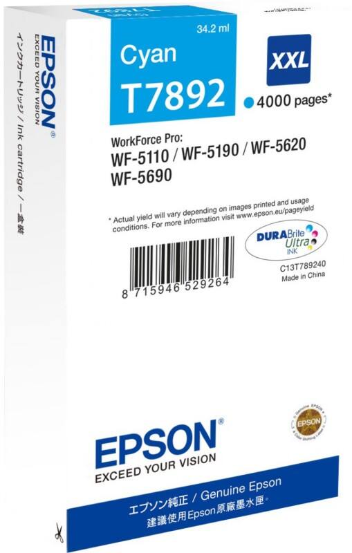 Epson T7892 Origineel Inktcartridge C13T789240 Cyaan