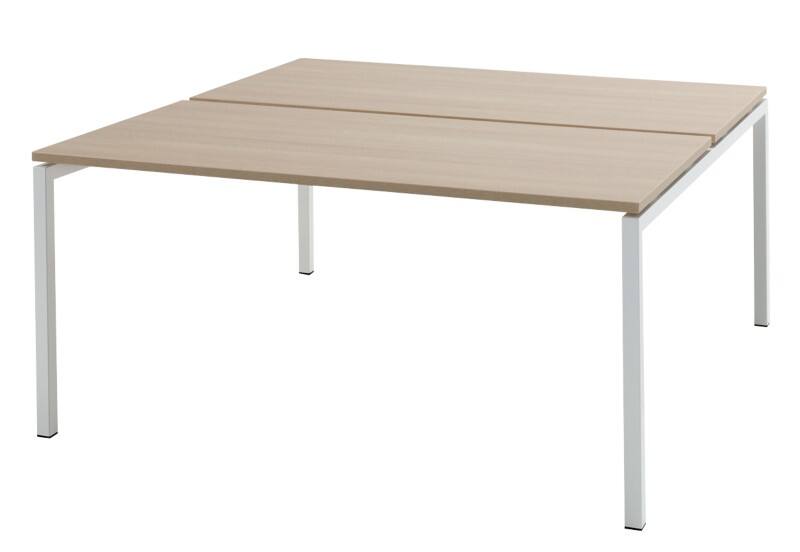 Bisley Bureautafel Quattro desk basic Eiken, wit 1.600 x 1.640 x 740 mm fh