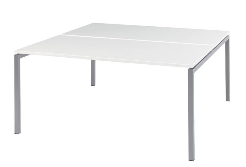 Bisley Bureautafel Quattro desk basic Zilver Wit 1.600 x 1.640 x 740 mm fh