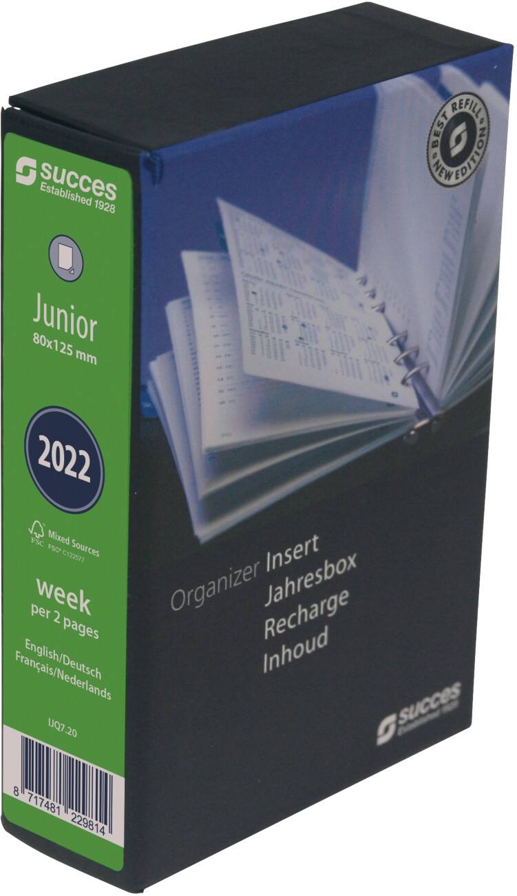 SUCCES Agendavulling A6 2022 1 Week per 2 pagina's Wit NL 8 x 12,5 cm