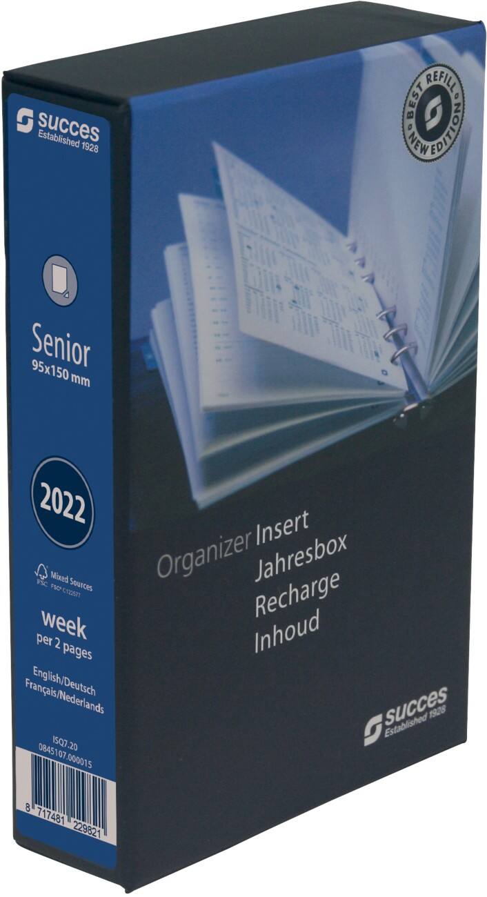 SUCCES Agendavulling A6 2022 1 Week per 2 pagina's Wit NL 9,5 x 15 cm