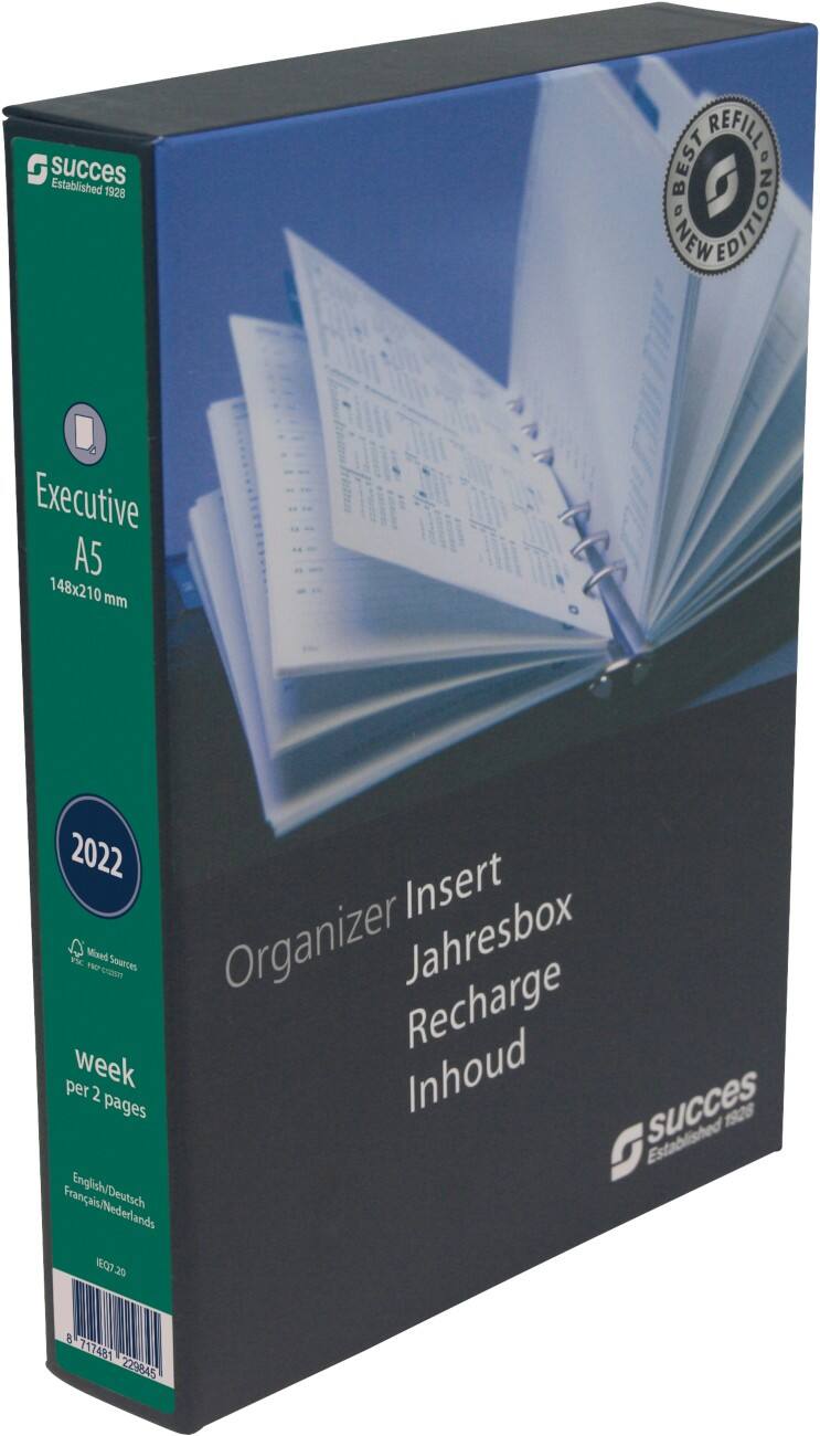 SUCCES Agendavulling A5 2022 1 Week per pagina Staand Wit Nederlandstalig 14,8 x 21 cm