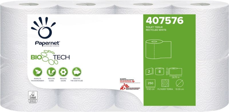 Papernet Superior 100% gerecycled Toiletpapier 2-laags 407576 64 Rollen à 250 Vellen