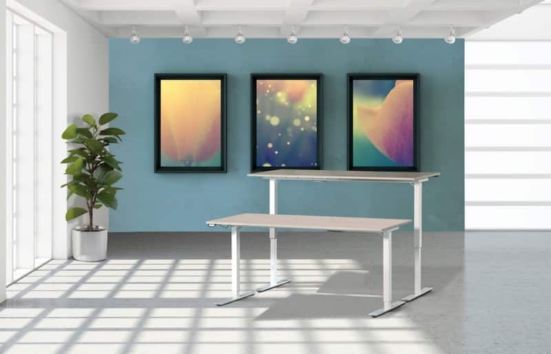 Schaffenburg Lectro Basic Zit-sta-bureau Eiken T-Voet 1.600 (B) x 800 (D) x 710 (H) mm Melamine