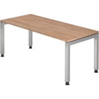 Hammerbacher J Series VJS Hoogteverstelbaar Bureau Rechthoekig Walnoot 4 metalen poten 1,800 (B) x 800 (D) x 760 (H) mm Spaanplaat, Staal